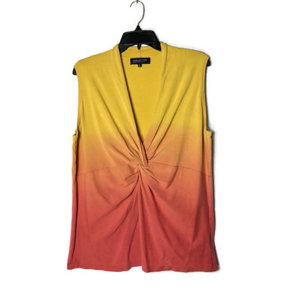 Jones New York Yellow and Orange Ombre Blouse